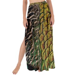 Peacock Bird Feather Color Maxi Chiffon Tie-up Sarong by Wegoenart