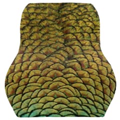 Peacock Bird Feather Color Car Seat Back Cushion  by Wegoenart