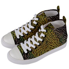 Peacock Bird Feather Color Women s Mid-top Canvas Sneakers by Wegoenart