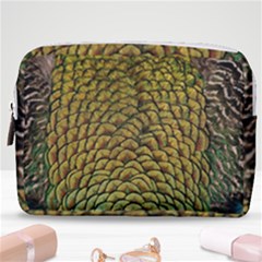 Peacock Bird Feather Color Make Up Pouch (medium)