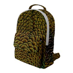 Peacock Bird Feather Color Flap Pocket Backpack (large)