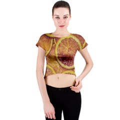 Blood Orange Fruit Citrus Fruits Crew Neck Crop Top by Wegoenart