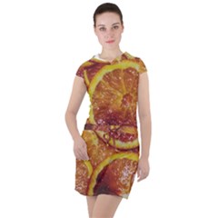 Blood Orange Fruit Citrus Fruits Drawstring Hooded Dress