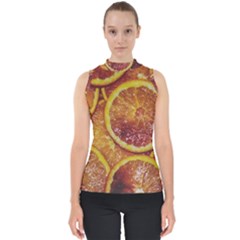 Blood Orange Fruit Citrus Fruits Mock Neck Shell Top by Wegoenart