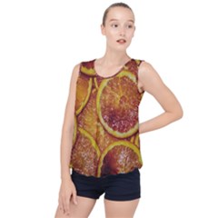 Blood Orange Fruit Citrus Fruits Bubble Hem Chiffon Tank Top