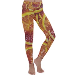 Blood Orange Fruit Citrus Fruits Kids  Lightweight Velour Classic Yoga Leggings