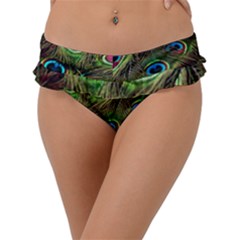 Peacock Feathers Feather Color Frill Bikini Bottom