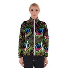 Peacock Feathers Feather Color Winter Jacket by Wegoenart