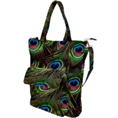 Peacock Feathers Feather Color Shoulder Tote Bag