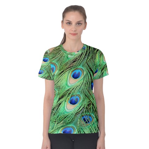 Peacock Feathers Peafowl Women s Cotton Tee by Wegoenart