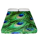 Peacock Feathers Peafowl Fitted Sheet (Queen Size) View1