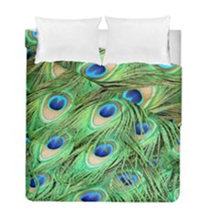 Peacock Feathers Peafowl Duvet Cover Double Side (full/ Double Size) by Wegoenart