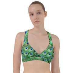 Peacock Feathers Peafowl Sweetheart Sports Bra by Wegoenart