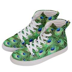 Peacock Feathers Peafowl Women s Hi-top Skate Sneakers by Wegoenart