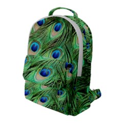 Peacock Feathers Peafowl Flap Pocket Backpack (large)