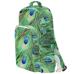 Peacock Feathers Peafowl Double Compartment Backpack