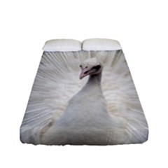 Peacock White Bird Nature Fitted Sheet (full/ Double Size) by Wegoenart