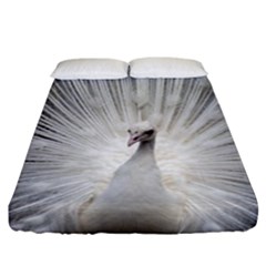 Peacock White Bird Nature Fitted Sheet (california King Size) by Wegoenart