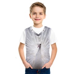 Peacock White Bird Nature Kids  Sportswear by Wegoenart