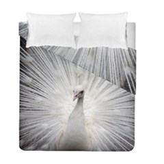 Peacock White Bird Nature Duvet Cover Double Side (full/ Double Size) by Wegoenart