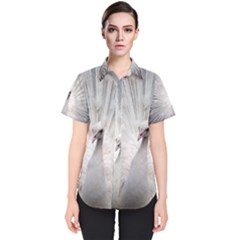 Peacock White Bird Nature Women s Short Sleeve Shirt