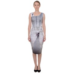 Peacock White Bird Nature Sleeveless Pencil Dress