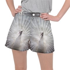 Peacock White Bird Nature Stretch Ripstop Shorts