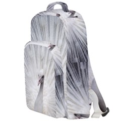 Peacock White Bird Nature Double Compartment Backpack