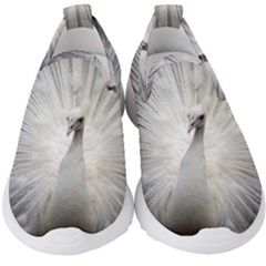 Peacock White Bird Nature Kids  Slip On Sneakers