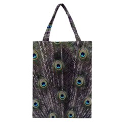 Background Peacock Feathers Classic Tote Bag by Wegoenart