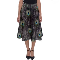 Background Peacock Feathers Perfect Length Midi Skirt by Wegoenart