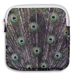 Background Peacock Feathers Mini Square Pouch