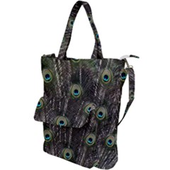 Background Peacock Feathers Shoulder Tote Bag