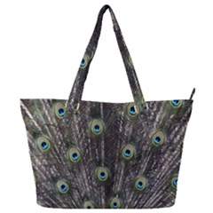 Background Peacock Feathers Full Print Shoulder Bag