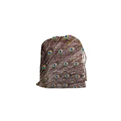 Peacock Feathers Wheel Plumage Drawstring Pouch (xs) by Wegoenart