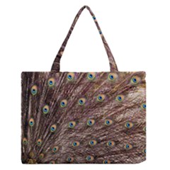 Peacock Feathers Wheel Plumage Zipper Medium Tote Bag by Wegoenart