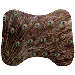 Peacock Feathers Wheel Plumage Head Support Cushion by Wegoenart