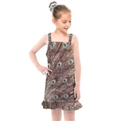 Peacock Feathers Wheel Plumage Kids  Overall Dress by Wegoenart