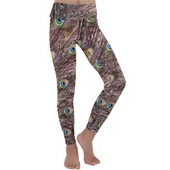 Peacock Feathers Wheel Plumage Kids  Lightweight Velour Classic Yoga Leggings