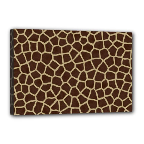 Giraffe Animal Print Skin Fur Canvas 18  X 12  (stretched) by Wegoenart