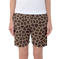 Giraffe Animal Print Skin Fur Women s Basketball Shorts by Wegoenart