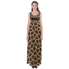 Giraffe Animal Print Skin Fur Empire Waist Maxi Dress by Wegoenart