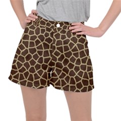 Giraffe Animal Print Skin Fur Stretch Ripstop Shorts