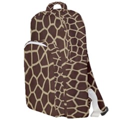 Giraffe Animal Print Skin Fur Double Compartment Backpack