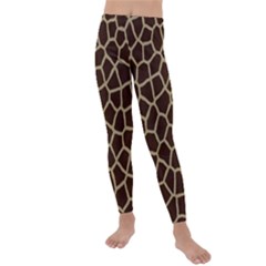 Giraffe Animal Print Skin Fur Kids  Lightweight Velour Leggings by Wegoenart