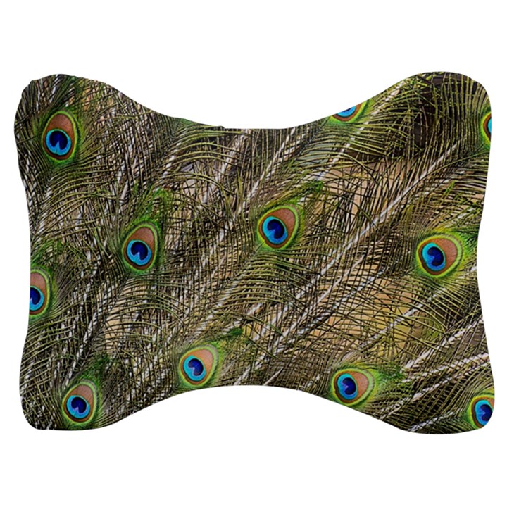 Peacock Feathers Color Plumag Velour Seat Head Rest Cushion