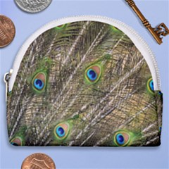 Peacock Feathers Color Plumag Horseshoe Style Canvas Pouch