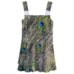 Peacock Feathers Color Plumag Kids  Layered Skirt Swimsuit