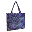 Peacock Feathers Color Plumage Zipper Medium Tote Bag View2