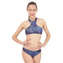 Peacock Feathers Color Plumage High Neck Bikini Set View1